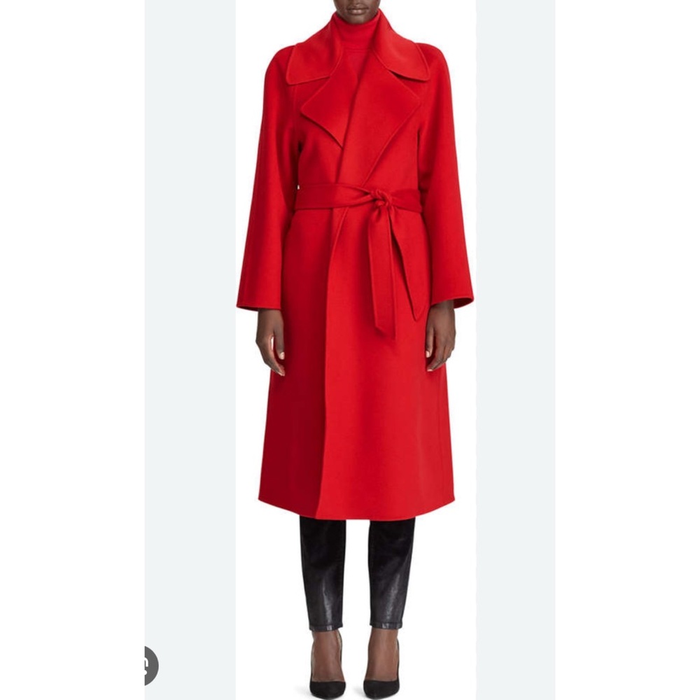 NWT Ralph Lauren Collection Purple Label Leonarda 100% Cashmere Wrap Coat, Sz 4 - Picture 2 of 9